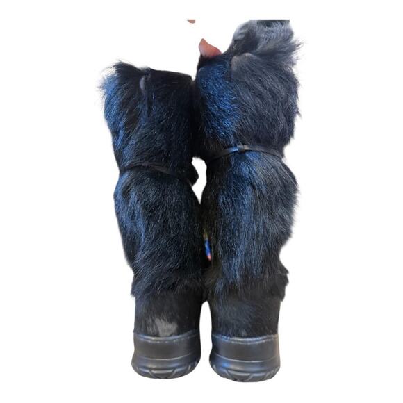 Vintage Winna Fur Apres Ski Boot Black Women size 10 - Picture 7 of 12